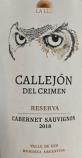 Callejon Del Crimen - Cabernet Sauvignon Grand Reserva 2018 (750)